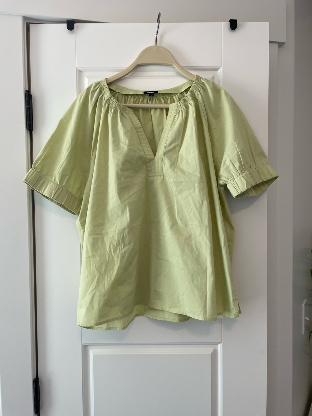 Express Light Lime Green Peasant Blouse